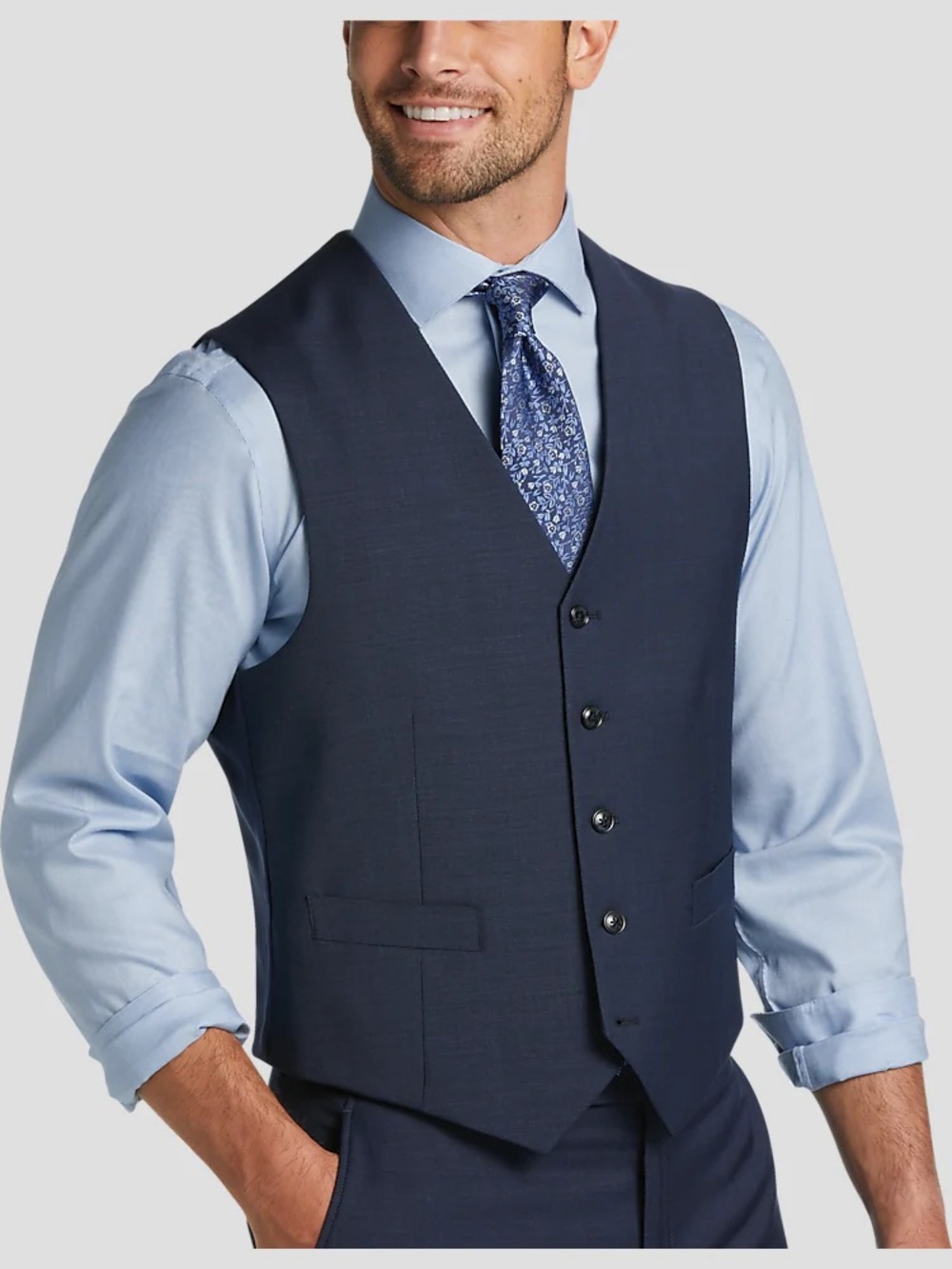 Banana Republic Men's Navy Blue Dress Vest - Tailored Button Waistcoat